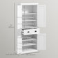 HOMCOM 72" Kitchen Pantry, Freestanding Storage Cabinet with Drawer, Doors, White