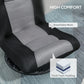 HOMCOM Folding Floor Chair for Adults Teens, 360 Degree Swivel Gaming Chair, 6 Positions Adjustable Lazy Sofa, Black