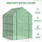 Outsunny 56" x 54" x 74" Walk-in Greenhouse Portable Garden Plant Flower Seed Warm House with 8 Shelves Outdoor Plant Growth Hot House PE Cover Green