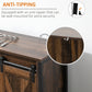 HOMCOM Industrial Sideboard, Buffet Cabinet with Sliding Barn Doors, Storage Cabinets and Adjustable Shelves for Living Room, Kitchen, Home Bar, Rustic Brown