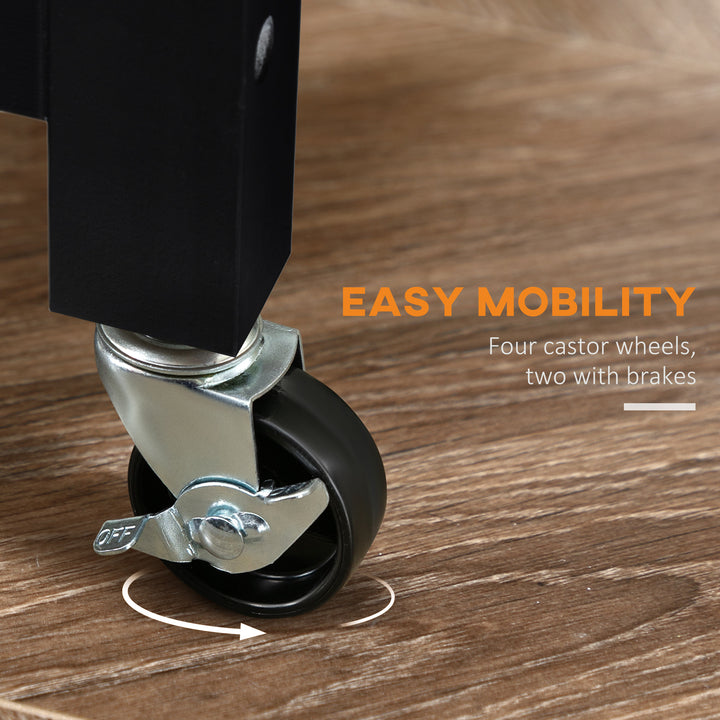 HOMCOM Room Essentials Portable Stainless Steel Top Kitchen Cart with Storage Drawer 3-Tier