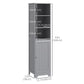 kleankin Tall Bathroom Storage Cabinet, Freestanding Tower Cabinet with Adjustable Shelf, 3 Open Shelves, White