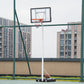 Soozier Portable Basketball Hoop, 7ft-8.5ft Height Adjustable Basketball System with Wheels & 32.3" Backboard for Youth Junior