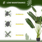 Outsunny 4FT Artificial Bird of Paradise Plant, Fake Tropical Palm Plant with 7 Banana Leaves in Pot, Faux Plant for Indoor , Green