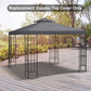Outsunny 10' x 10' Square 2-Tier Gazebo Canopy Replacement Top Cover Outdoor Garden Sun Shade, Charcoal Grey