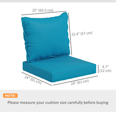 Outsunny 4-Piece Seat Cushion Pillows Replacement, Patio Chair Cushions Set with Back for Indoor Outdoor, Turquoise