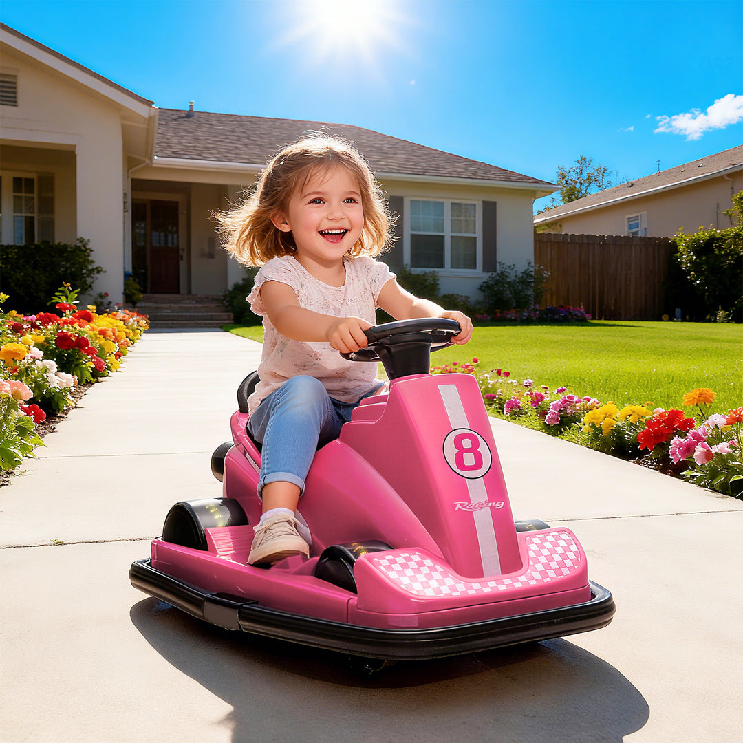 Qaba Bumper Car for Kids, 6V Battery Powered Bumping Car with 360 Degree Spin, Dual Motors, Music, for 3-8 Years, Blue