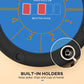 Soozier Foldable Poker Table Blackjack Texas Holdem Poker Game Table with Cup Holders, 47" Round, Black