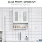 kleankin Modern Wall Mount Bathroom Cabinet, Storage Organizer with 2 Door Cabinet and Open Shelf, White
