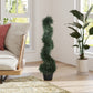 Outsunny 35.5" Topiary Trees Artificial Faux Fakes Spiral Plant Green Cedar Tree Indoor Decor with Nursery Pot
