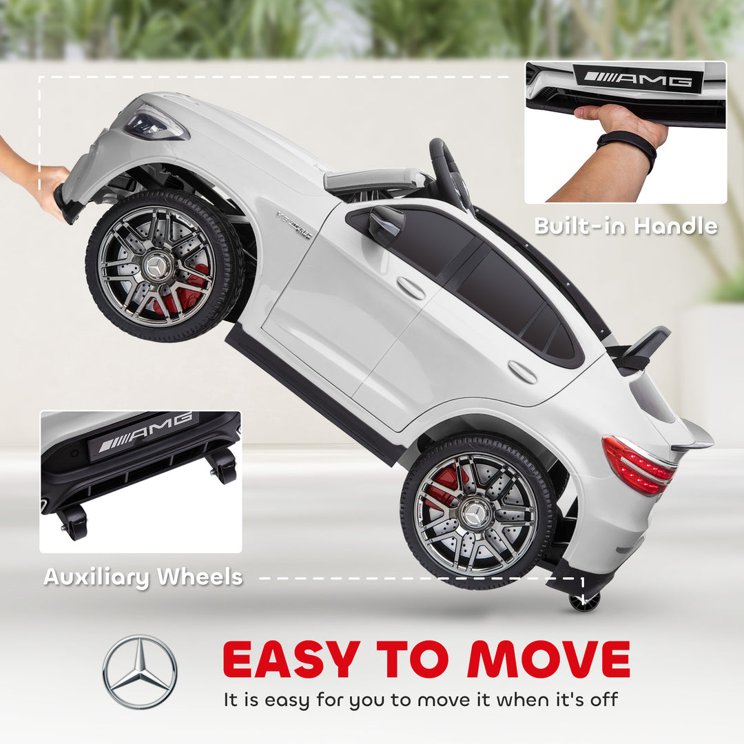 Aosom 12V/7AH Kids Ride on Car, Mercedes Benz AMG GLC63S Coupe, Electric Car with Remote Control, Handle, 2 Speed, with Music, Electric Light, Easy to Move, Red