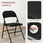 HOMCOM Set of 6 Metal Foldable Chairs, Linen Padded Folding Chairs with Cushion Seat and Open Back for Indoor, Black