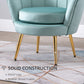 HOMCOM Modern Accent Chair, Velvet-Touch Fabric Leisure Club Chair with Gold Metal Legs for Bedroom, Blue