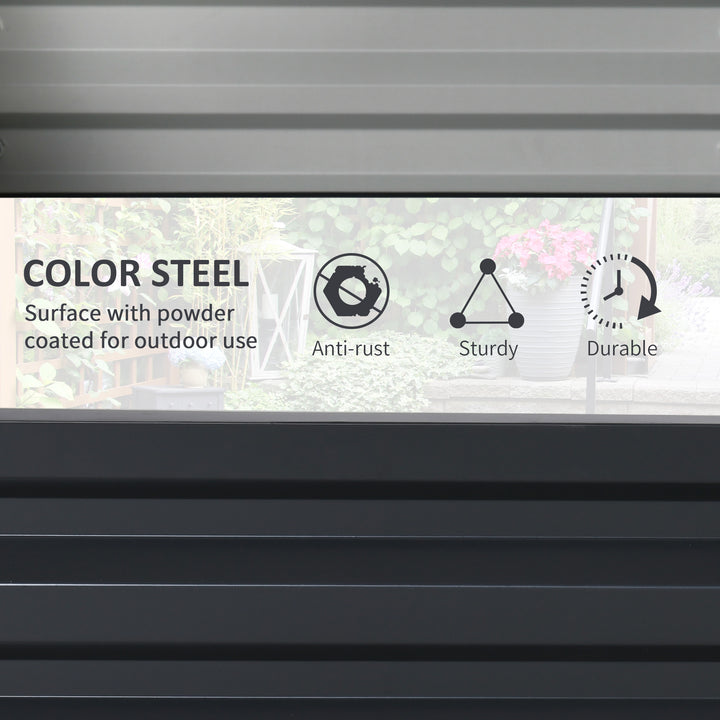 Outsunny 4' x 4' x 1' Raised Garden Bed Galvanized Steel Planter Box for Vegetables, Flowers, Herbs, Green