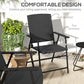 Outsunny Outdoor Wicker Dining Chair Set of 4, Rattan Foldable Chair with Steel Frame for Garden, Backyard, Porch, Brown