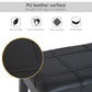 HOMCOM Classic Piano Bench Stool, PU Leather Padded Keyboard Seat with Rubber Wood Legs and Music Storage Compartment, Banded Seat, Black