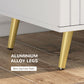 HOMCOM 3 Drawer Cabinet, Drawer Chest for Bedroom, Chest of Drawers with Aluminium Legs and Gold Handles, Dark Grey