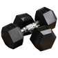 Soozier Rubber Dumbbells Weight Set, Total 30lbs(15lbs Each) Dumbbell Hand Weight for Body Fitness Training for Home Office Gym, Black