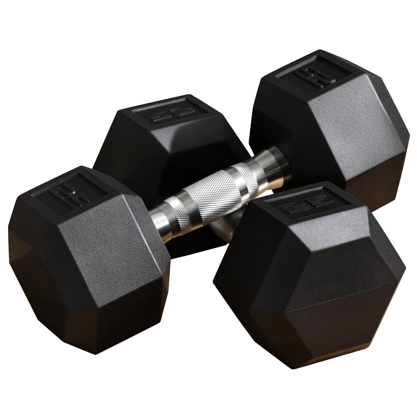 Soozier Rubber Dumbbells Weight Set, Total 30lbs(15lbs Each) Dumbbell Hand Weight for Body Fitness Training for Home Office Gym, Black
