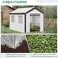 Outsunny 6.6' x 10' x 7' Heavy Duty Walk-In Greenhouse Vegetable Seed Growth Tent Outdoor Plant Growing Tunnel Warm House Flower Shed Backyard White