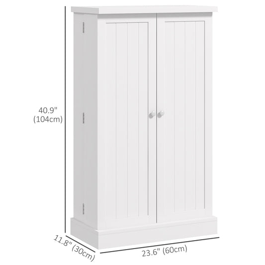 HOMCOM Freestanding Kitchen Pantry Storage Cabinet Kitchen Cabinet with 5-Tier Shelf 12 Spice Racks Adjustable Shelves White