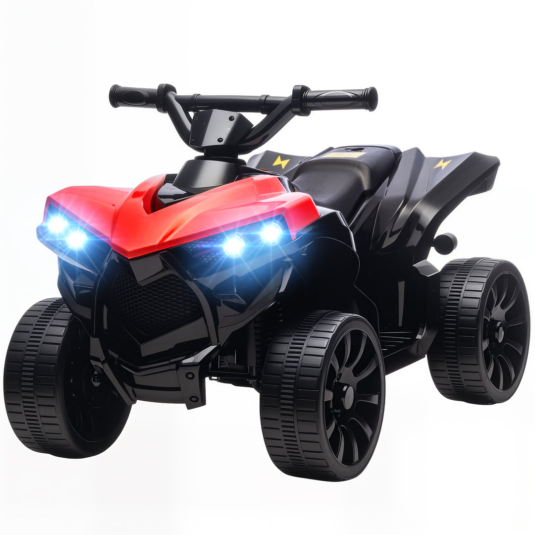 Qaba 6V Kids ATV, 4 Wheeler Electric Ride on Car with Music and LED Headlights, for Ages 3-8 Years Boys and Girls, Pink