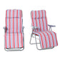 Outsunny Set of 2 Garden Sun Lounger, Outdoor Reclining Seat Cushioned Seat, Foldable Adjustable Recliner, Grey and Blue