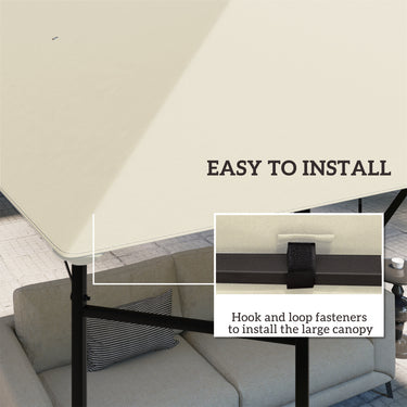 Outsunny 10' x 10' Gazebo Canopy Replacement Cover, Garden Gazebo Roof Replacement, UPF30+, TOP COVER ONLY, Cream White