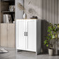 HOMCOM Modern Storage Cabinet with Doors and Adjustable Shelf for Kitchen, Living room, 23.6" x 11.8" x 35.4", White