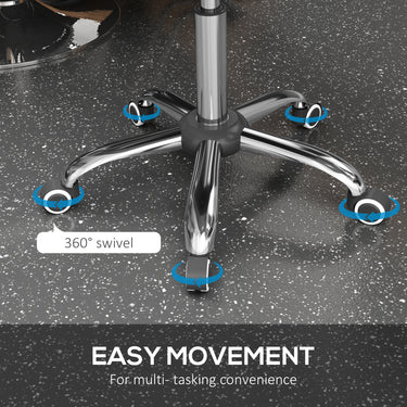 HOMCOM Modern Hydraulic Moon Salon Stool Rolling Swivel Chair Massage Spa Tattoo Pub Bar Stool, Grey