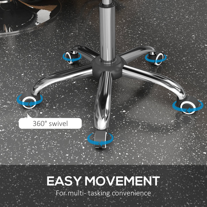 HOMCOM Modern Hydraulic Moon Salon Stool Rolling Swivel Chair Massage Spa Tattoo Pub Bar Stool, Grey