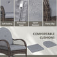 Outsunny 2 Pieces Wicker Rocking Patio Chairs, Indoor Outdoor Rocking Chair Set with Cushions and Armrests for Porch, Grey