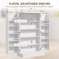 HOMCOM Freestanding Kitchen Pantry Storage Cabinet Kitchen Cabinet with 5-Tier Shelf 12 Spice Racks Adjustable Shelves White