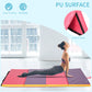 Soozier 4'x6'x2'' Folding Gymnastics Tumbling Mat, Exercise Mat  with Carrying Handles for Yoga, MMA, Martial Arts, Stretching, Core Workouts, Pink and Purple