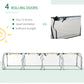 Outsunny 138"x39"x32" Transparent PVC Mini Tunnel Greenhouse Garden Green Grow Shed Portable Plant Flower Warm House Steel Frame Zipped Doors