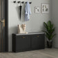 HOMCOM Shoe Storage with Seat, Upholstered Hallway Bench, Shoe Bench with 2 Flip Drawers and 4 Vents for 8 Pairs of Shoes
