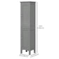 kleankin Tall Bathroom Cabinet, Freestanding Storage Organizer with Adjustable Shelves and Cupboards, 15" x 13" x 63", White