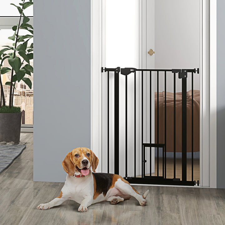 PawHut 36" Easy Open Indoor Dog Gates for Doorways, House, Stair - Black