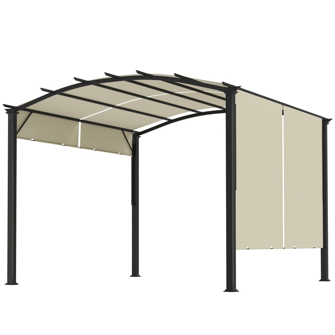 Outsunny 11' x 11' Retractable Pergola Canopy for Patio, Backyard, Beige