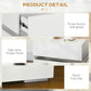 HOMCOM Modern Nightstand, Bedside Table with 2 Drawers, USB Powered RGB LED Lights, Remote for Bedroom, White