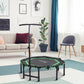 Soozier 48" Mini Trampoline, Foldable Trampoline with Adjustable Handle Bar for Adults Exercise, Workout, Fitness, Green