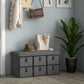 HOMCOM Shoe Bench with Seat, Shoe Storage Bench with Cushion and 6 Fabric Drawers for Entryway, Hallway, Bedroom, Charcoal Grey