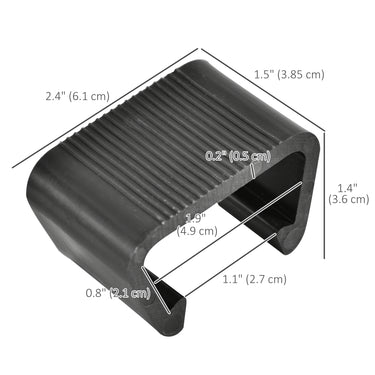 Outsunny Set of 10 Fasteners Clip Outdoor Furniture Connectors Rattan Wicker Sofa Connectors