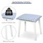HOMCOM Makeup Vanity Desk with Round Mirror and 2 Drawers, Dressing Table with Cushioned Stool Set for Bedroom (White)