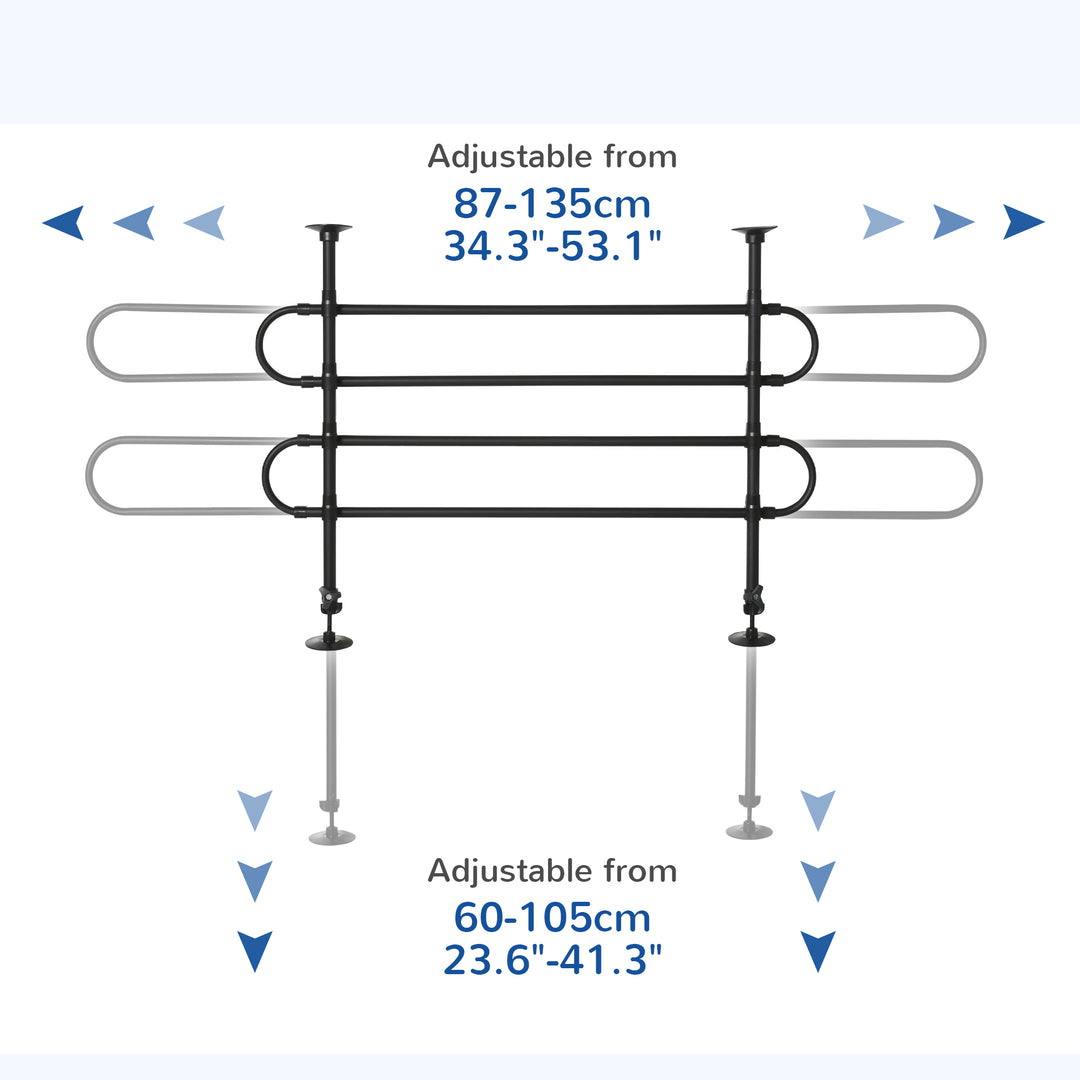 PawHut Adjustable Pet Car Barrier for SUVs, Vehicles, Vans, Back Seat Dog Fence Guard for Safety Car Travel, Black