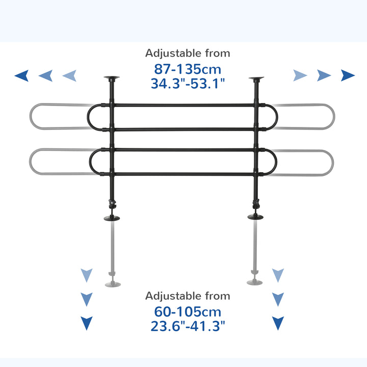 PawHut Adjustable Pet Car Barrier for SUVs, Vehicles, Vans, Back Seat Dog Fence Guard for Safety Car Travel, Black