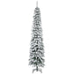 HOMCOM 6 Ft Snow-Flocked Artificial Christmas Tree, Slim Pencil Xmas Tree with Realistic Branches, Metal Base, Green