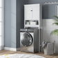HOMCOM 3-Tier Over Toilet Storage Unit Washing Machine Cabinet Dryer Cabinet with Adjustable Shelf for Bathroom, Laundry