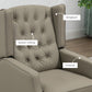 HOMCOM Faux Leather Armchair, Modern Accent Chair with Thick Padding for Living Room, Bedroom, Home Office, Khaki