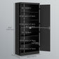 HOMCOM 70" 4-Door Storage Cabinet, Freestanding Pantry Cabinet with Adjustable Shelves for Living Room, Natural